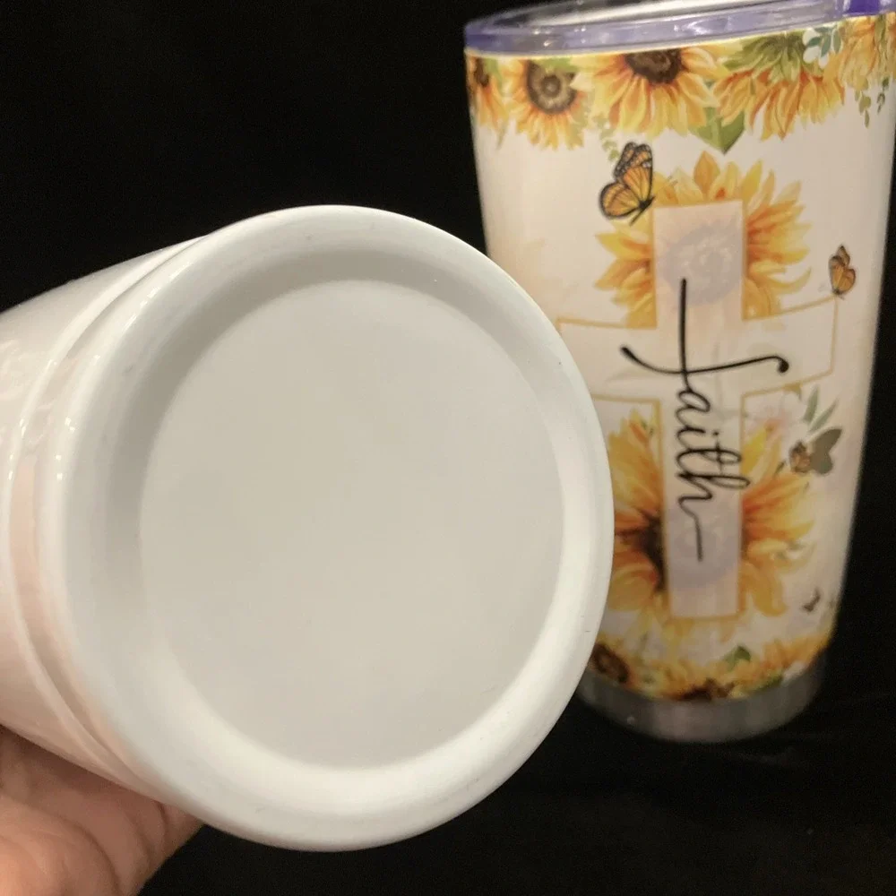 Lot of 2 Inspirational Tumbler Gift Thank You Bible Faith Verses Coffee Water